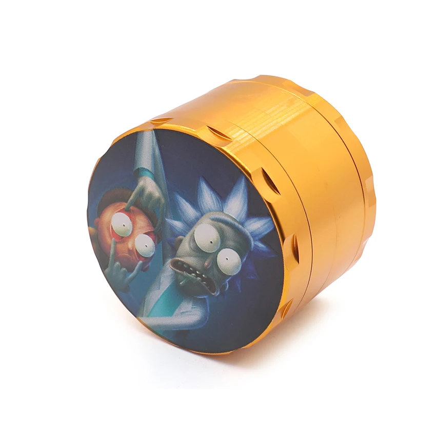 Новый Rick and Morty Grinder травы 63 мм Алюминий 4 слоя металлический измельчитель для