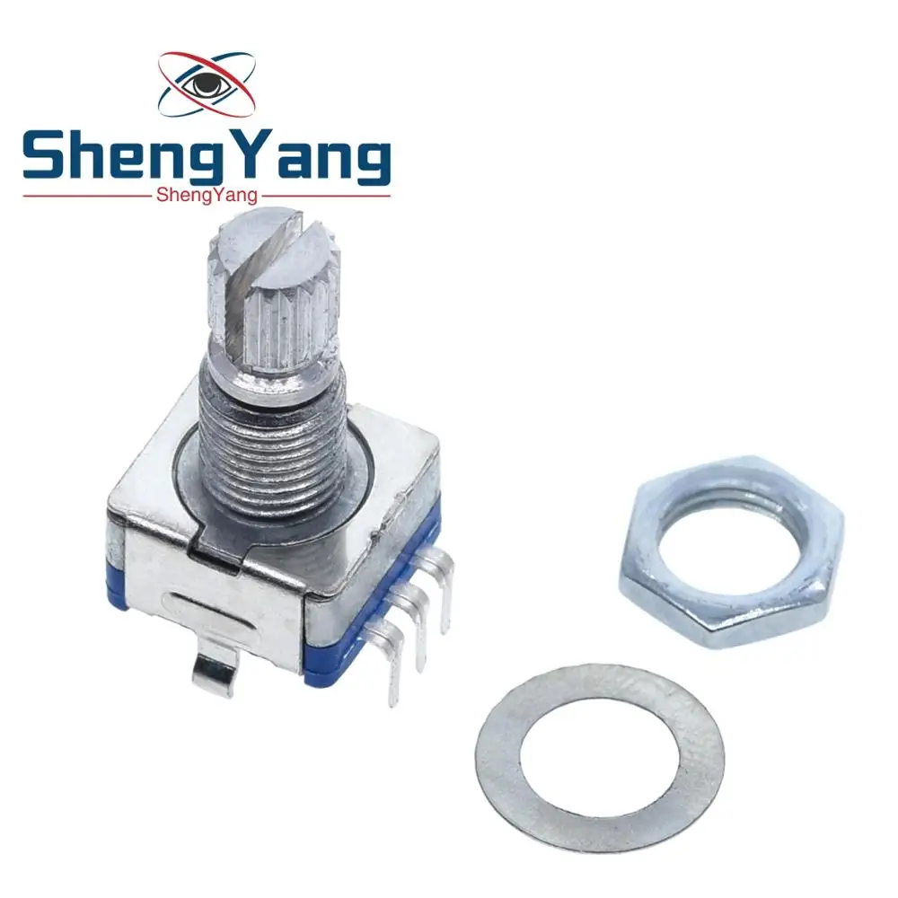 ShengYang 1 шт., Поворотный энкодер, кодовый переключатель/EC11/цифровой потенциометр с переключателем 5Pin длина ручки 15 мм