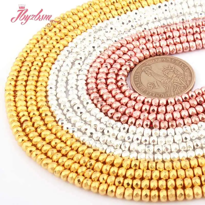 3x4 мм Ограненный гематит Rondelle бусины из натурального камня для самостоятельного