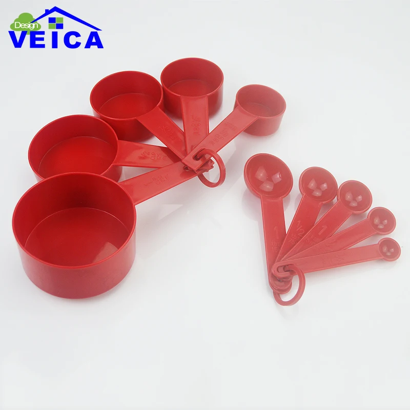 Пластиковые мерные чашки 10 шт./лот 3 цвета мерная ложка кухонные инструменты