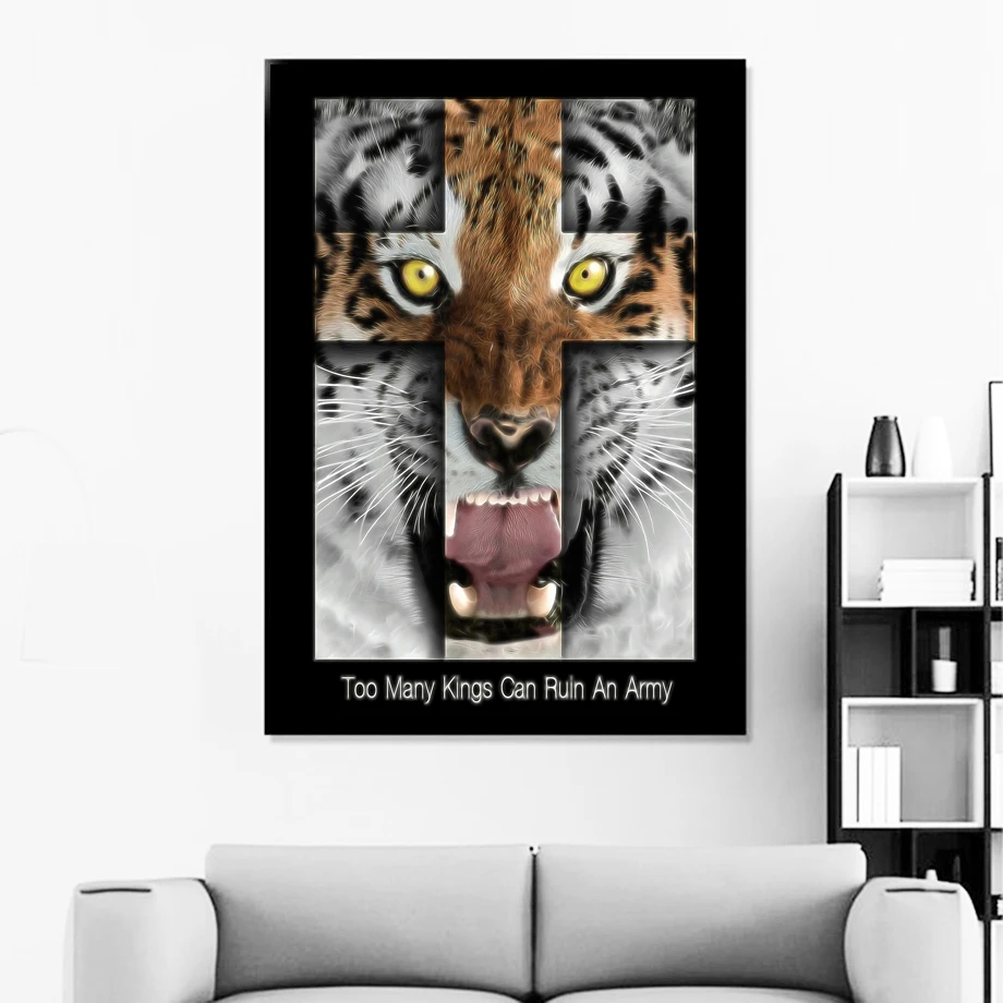 HD печать современный Декор для дома в скандинавском стиле животные Тигр