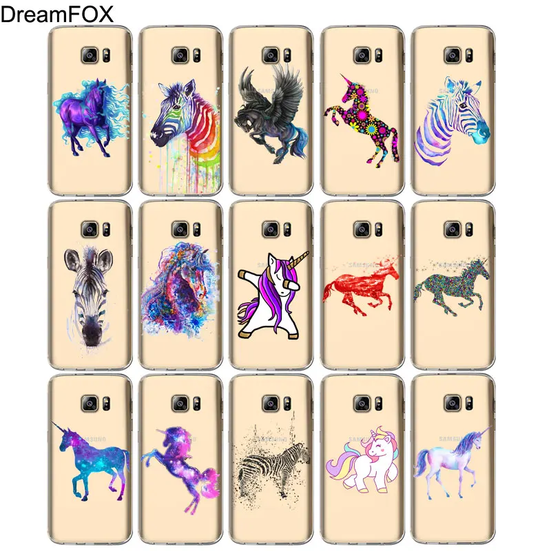 DREAMFOX M378 Art Horse Soft TPU Silicone Case Cover For Samsung Galaxy Note S 3 4 5 6 7 8 9 Edge Plus Grand Prime |