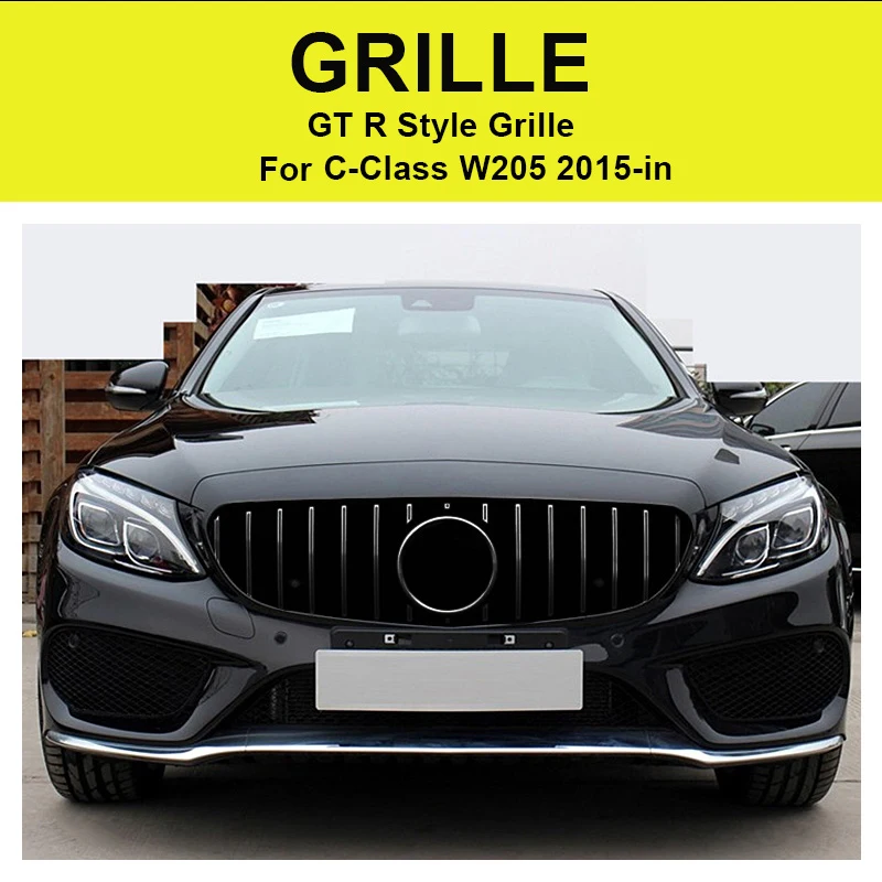 Подходит для W205 передняя решетка GTS стиль без камеры отверстие c класс C180 C200 C250 ABS