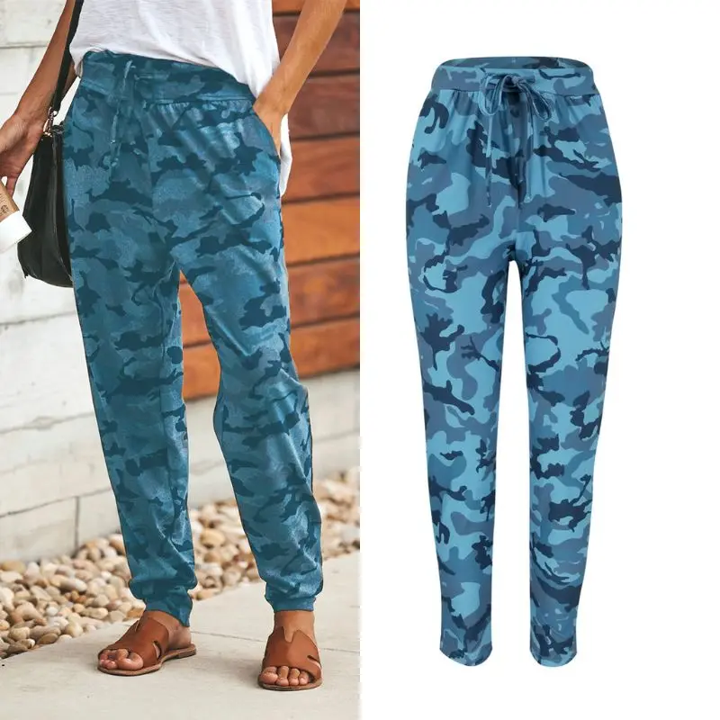 

Women Ladies Camo Cargo Pants Harem Loose Sports Joggers Casual Camouflage Trousers