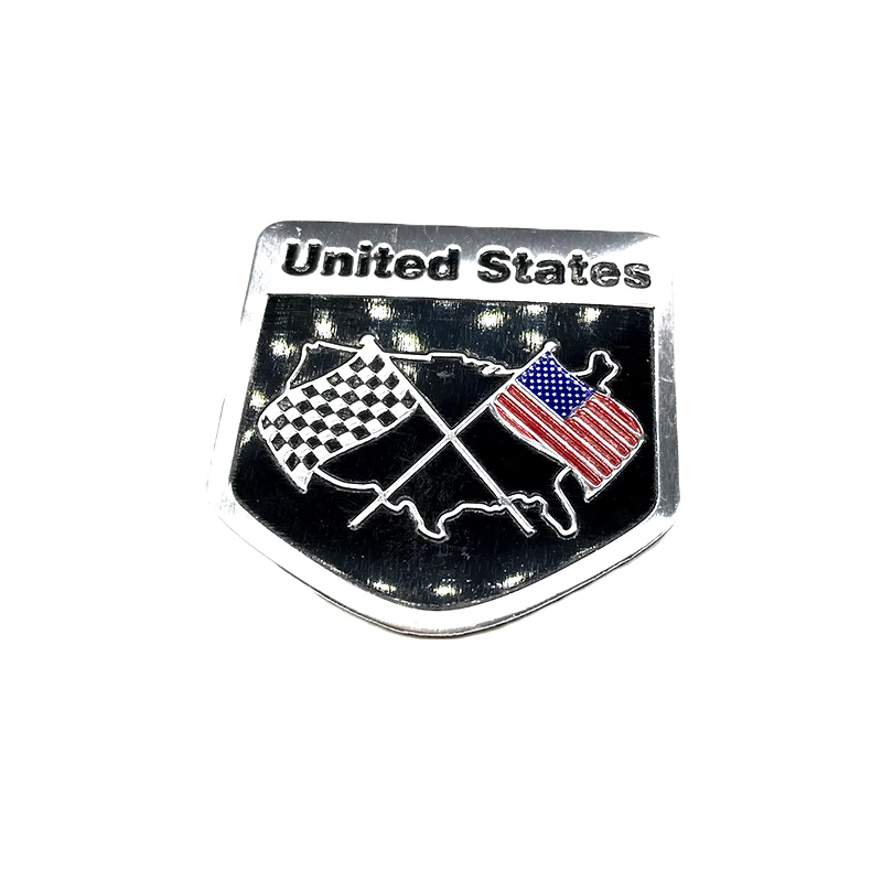 Алюминиевая карта с национальным флагом США наклейки для кузова автомобиля