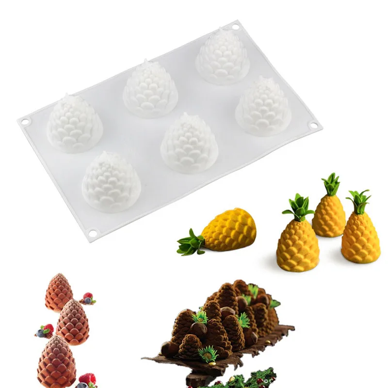 3D торт декоративные инструменты силиконовые формы 6 отверстий ананас Форма