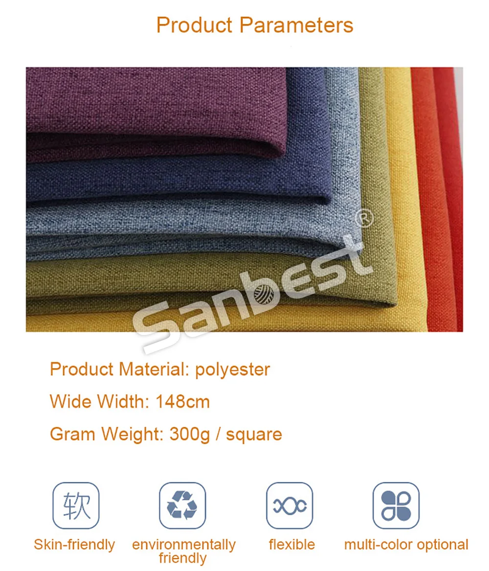 Sanbest однотонная хлопковая льняная ткань с вышивкой DIY Ткань для шитья дома Чехол