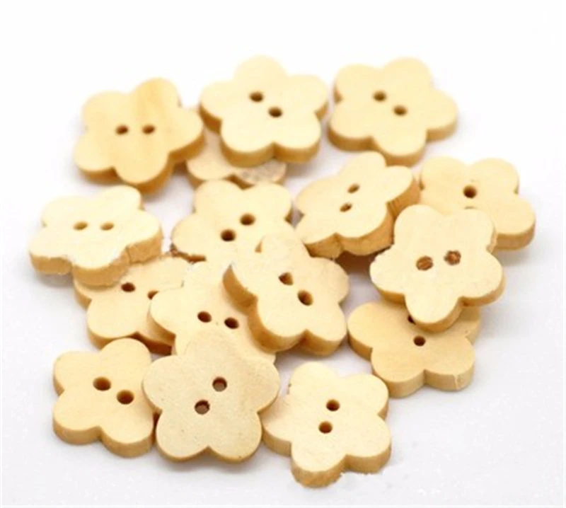 100 шт. деревянные пуговицы с 2 отверстиями 15 мм|2 hole wooden buttons|wooden buttonsbutton flower |