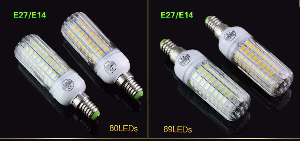 E27 220 В светодиодный лампы 5730 SMD светодиодный лампы E14 Кукуруза 24 30 42 64 80 89 108 136 светодиодный s лампы Bombillas лампочки лампада ампулы освещения
