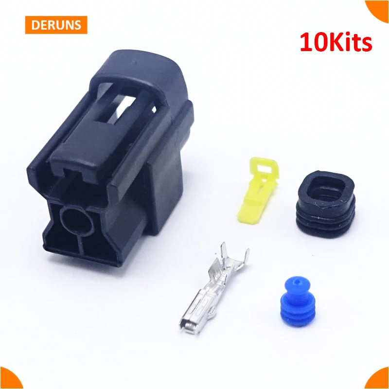 

1Pin 10Kits Amp Waterproof Electric Wire Female Connector Plug For Car