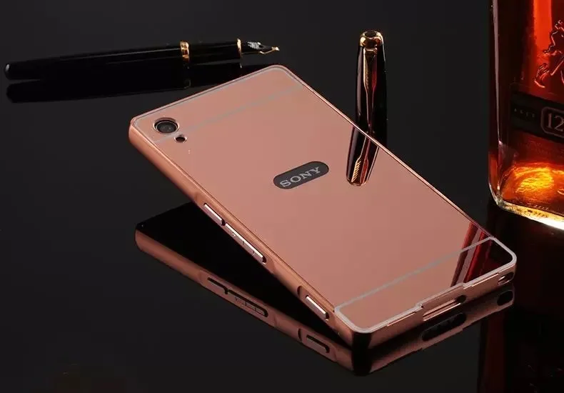 Для sony XA 5," Золотая алюминиевая рамка+ зеркальная акриловая задняя крышка, защитный чехол для телефона для sony Xperia XA Dual F3112