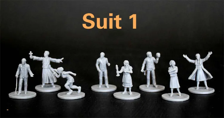Наборы пластиковых моделей Arkham Horror Character Figure 8 штук 1/72 Масштаб Модель бегущая групповая игра