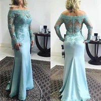 new arrival off the sexy shoulder mermaid cheap dress evening gown 2020 abendkleider long sleeve mother of the bride dresses