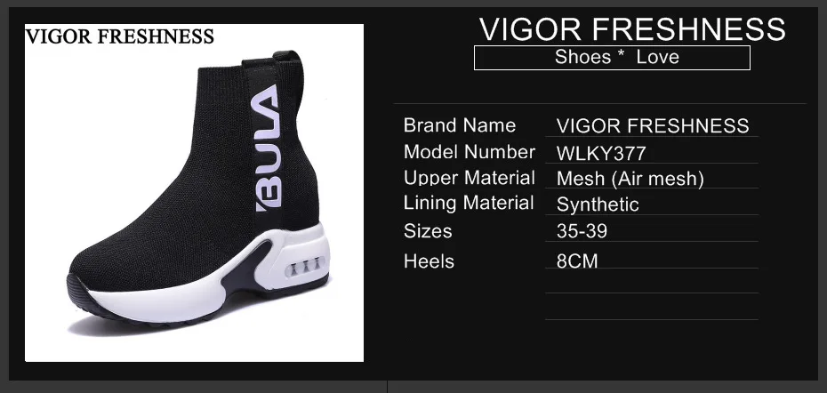 VIGOR/женские ботильоны свежести; женская обувь; эластичные носки пружина; ботинки в байкерском стиле; женские осенние ботинки; зимняя обувь; WY377