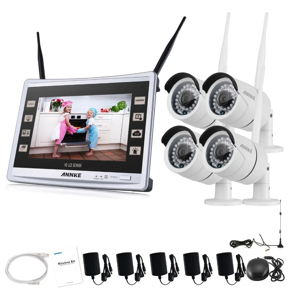 ANNKE 4CH 960 P беспроводной 11 &quotмонитор NVR Открытый ИК ночного видения
