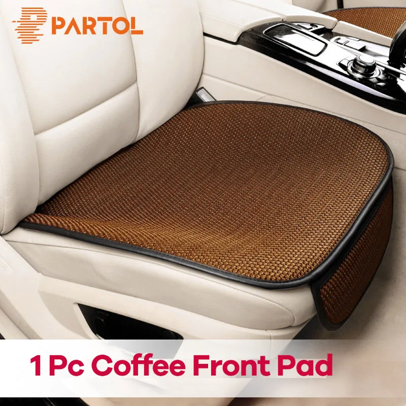 1Pc Coffee Front Pad Partol дышащие противоскользящие автомобильные чехлы для сидений автомобиля, защита для сидений, переднее и заднее автомобильное сиденье, подушка, коврик, четыре сезона, лето - Название цвета: 1Pc Coffee Front Pad
