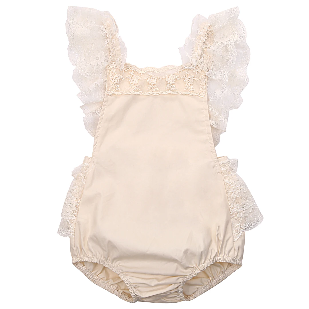 Summer Baby Ruffled Lace Girl Clothes Fly SleeveToddler Romper Photography Props | Детская одежда и обувь