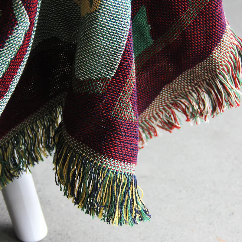 Геометрическое покрывало в скандинавском стиле для дивана тканевое кровати