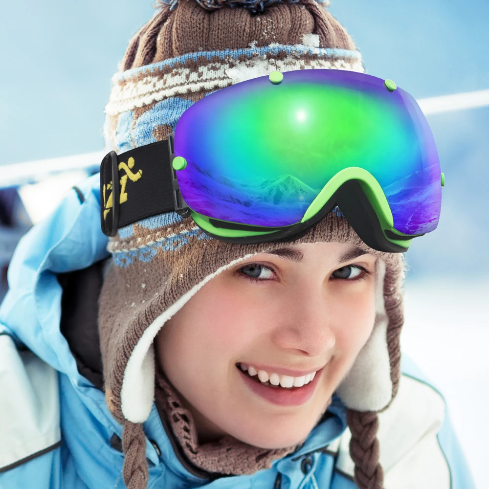 COPOZZ лыжные очки безрамные двойные линзы 100% защита UV400 для взрослых сноуборд
