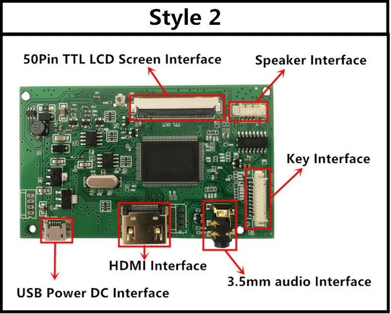 LCD TTL LVDS Controller Board HDMI VGA 2AV 50 PIN for AT090TN10 TN12 20000938-30 Support Automatically Raspberry Pi Driver | Компьютеры и