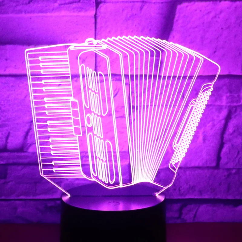 3D LED ночник гармошка соковыжималка музыкальная с 7 видов цветов лампа для