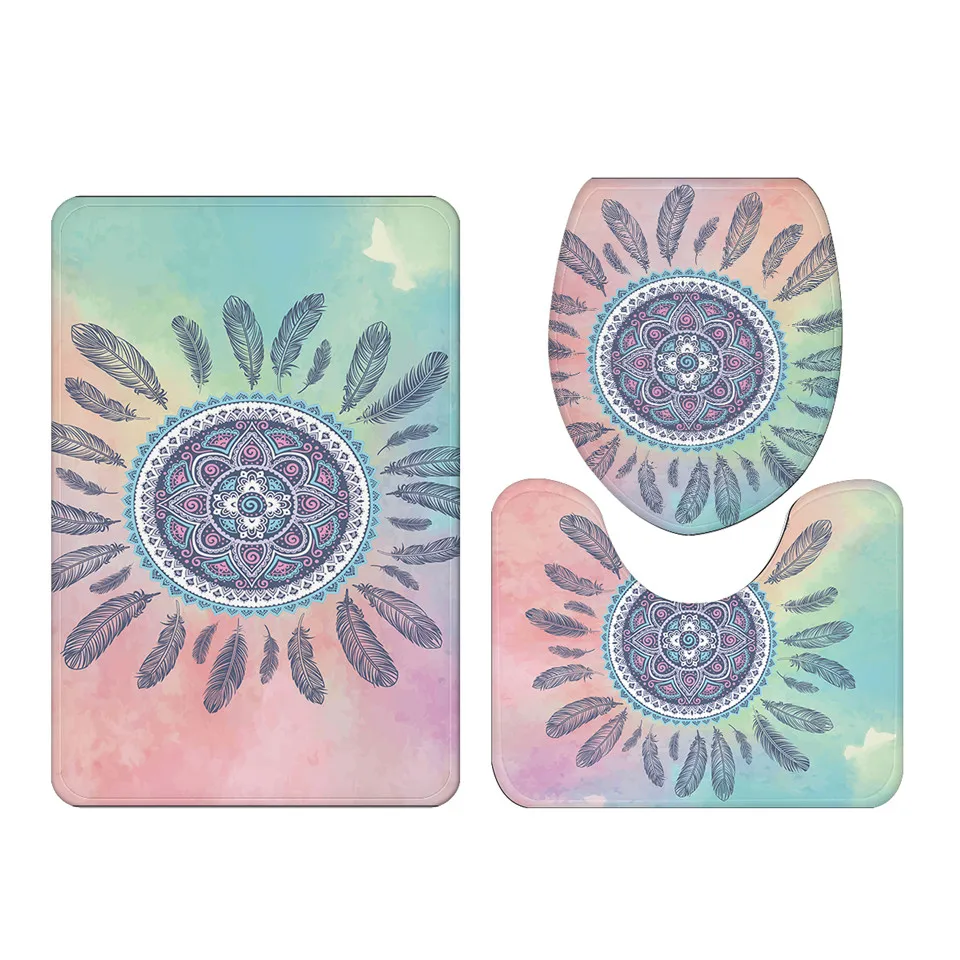 Постельные принадлежности мандала коврик для ванной 3 шт. впитывающий