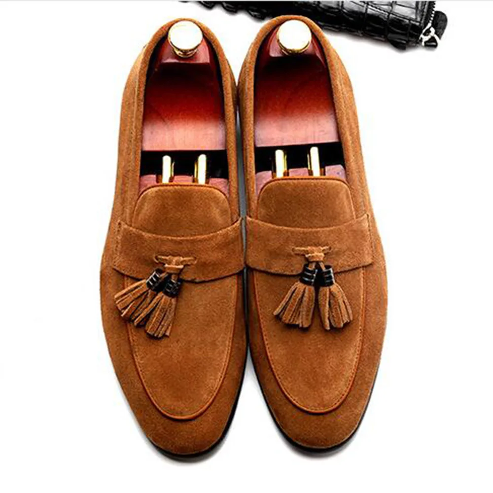 Sipriks Cow Suede Tassels Loafers Mens Topside Casual Flats Dark Blue Slip On Sneakers Soulier Homme Sepatu Pantofel FelIx | Обувь