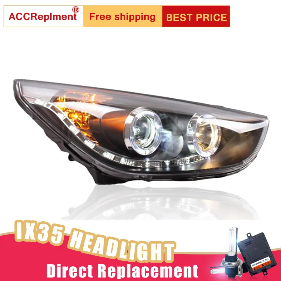 2 шт. светодиодный фары для Hyundai ix35 2010 2013 Светодиодный Автомобильные ангельские