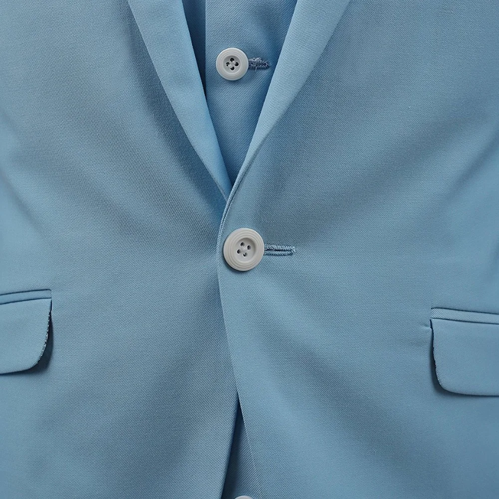 2017 светло-голубой мужской деловой Свадебный костюм жениха однобортный пиджак на