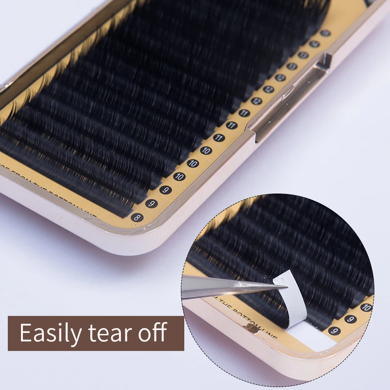 16row mix 8 15 мм ellipse split Flat hair 3D synthetic natural индивидуальное наращивание ресниц ресницы