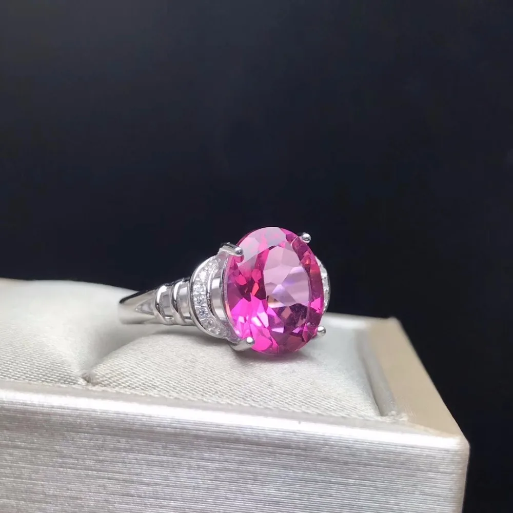 Uloveido простое и стильное топазовое кольцо красный Топаз 4 карата серебро 925 пробы