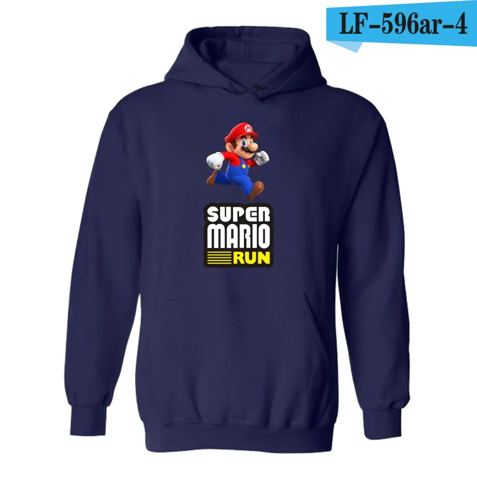 navy blue Супер мариорун толстовки с капюшоном для мужчин Забавный Мультфильм Аниме толстовки и свитшоты для пары Зимняя мода черная одежда XXS-4XL - Цвет: navy blue