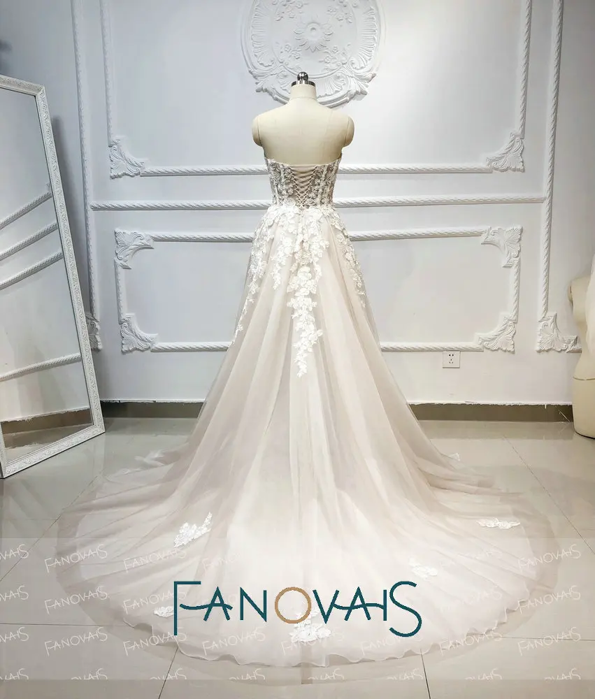 Пляж бохо свадебные платья бисером Кристалл кружева Vestido de Novia Longo gelinlik vestido casamento robe de mariee