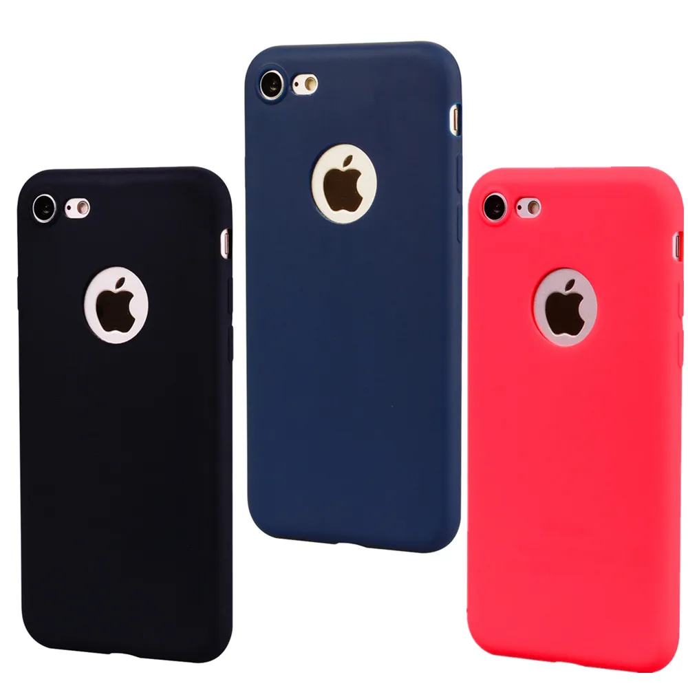Simple Solid Color Ultrathin Soft TPU Cases for Apple iPhone 5 5s SE 6 6S 7 8 Plus X Fashion Cute Candy Anti-knock rubber Covers |