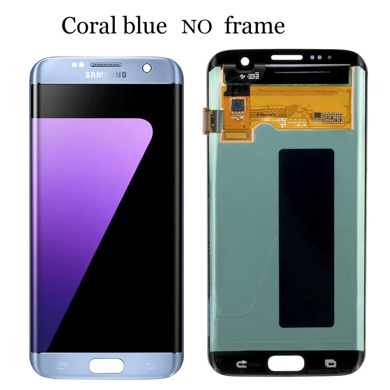 Blue No Frame 5,5 ''Супер AMOLED дисплей с рамкой для SAMSUNG Galaxy s7 edge G935 G935F сенсорный экран дигитайзер дисплей+ Сервисный пакет - Цвет: Blue No Frame