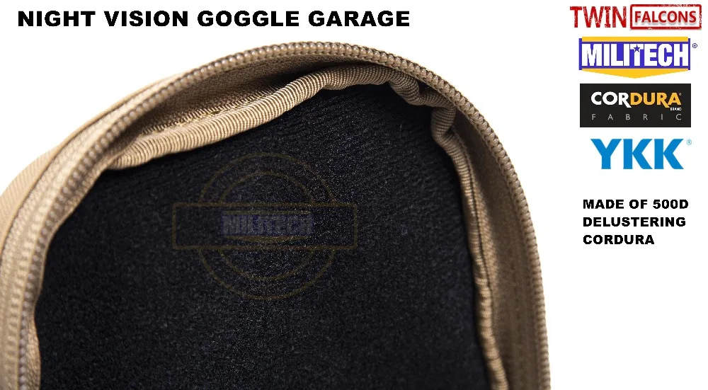 MILITECH TWINFALCONS TW Delustered Cordura NVD NOD NVG Garage для шлема устройство ночного видения футляр для очков для хранения