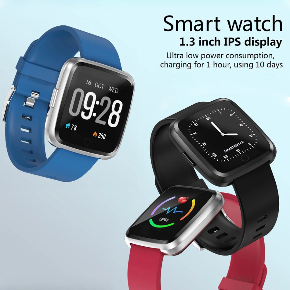 Top Brand TF1 Smartwatch Y7 Heart Rate Blood Pressure Monitor BT4.0 Waterproof Smart Watch For Men Women Long Standby Time | Наручные