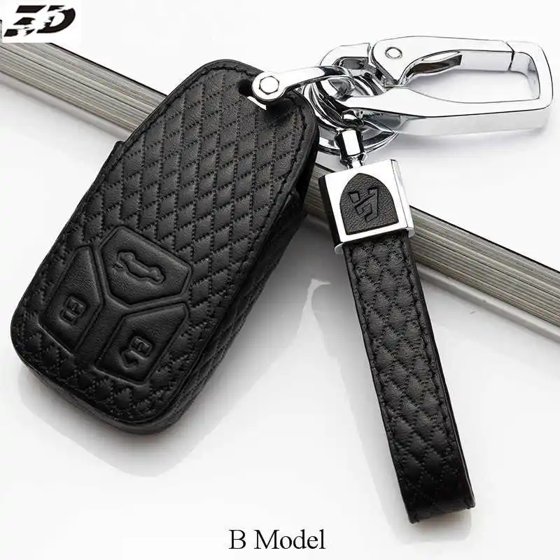 B Model Black Натуральная кожа, автомобильные аксессуары, брелок чехол для Audi A1 A2 A3 A4 A5 A6 A7 TT Q3 Q5 Q7 R8 S6 S7 S8 SQ5 RS5 Флип складной держатель для ключей - Название цвета: B Model Black