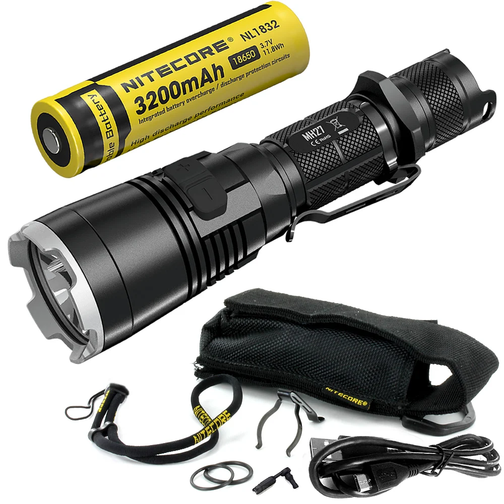 Распродажа NITECORE MH27 с 18650 перезаряжаемым фонариком CREE XP-L HI V3 1000LM RGB светодиодный яркий фонарь для повседневного использования - Испускаемый цвет: 3200mAh NL1832