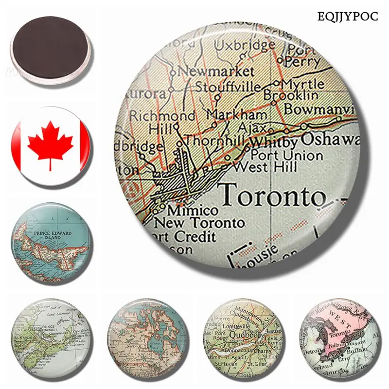 Toronto Канада винтажная карта 30 мм магнит на холодильник Западная горка карта стекло кабошон магнитные стикеры на холодильник Note держатель домашний декор