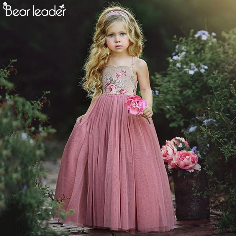 Bear Leader Girls Dress 2021 Princess Dresses Evening Elegent Floral Printed Top Tutu dress Ball Gown for | Детская одежда и обувь