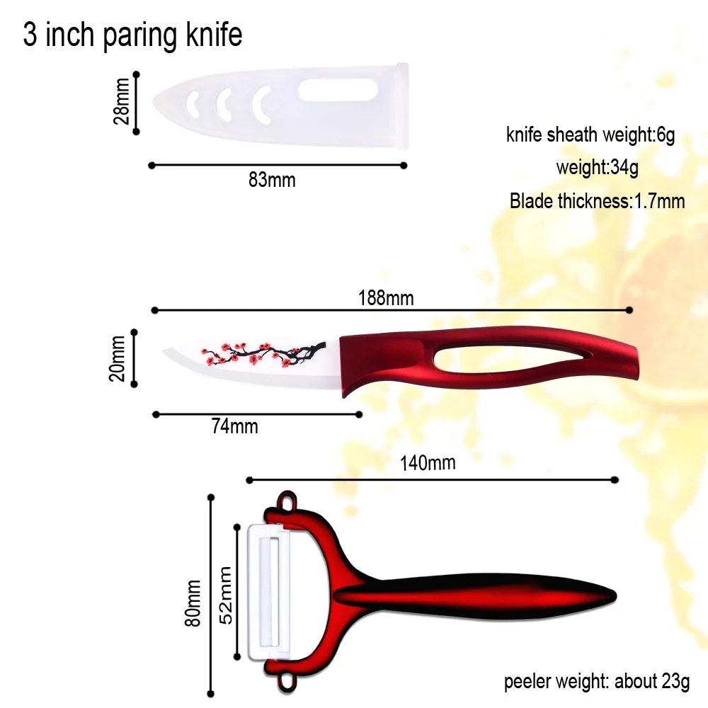 XYJ абсолютно бытовые инструменты кухонный нож держатель + 3 &quotфрукты 4&quot утилита 5