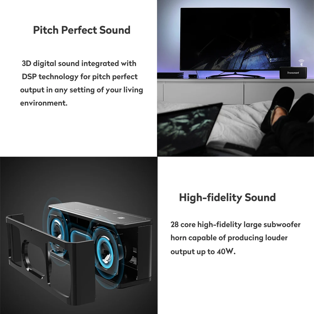 Tronsmart Мега динамик Bluetooth беспроводной спортивный портативный динамик русский корабль 3D звук TWS 40 Вт Выход NFC 20 м sd-карта