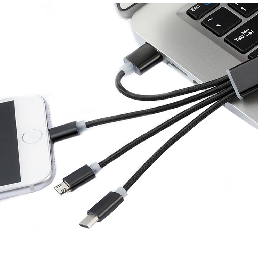 CBAOOO usb кабель 3 в 1,2 в 1 кабель для передачи данных Кабель зарядного устройства микро-usb usb type C кабель для iPhone X XR samsung Xiaomi Мобильный телефон