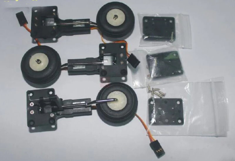 1pc Front and 2 Rear 25 г цифровой сервопривод металлический электронный Выдвижной шасси с передним/задним колесом для DIY RC самолет FMS вертолет - Цвет: 1pc Front and 2 Rear
