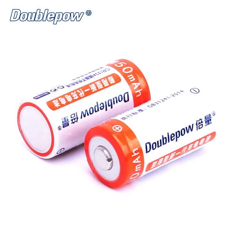 2 шт./лот Doublepow DP CR123A 450mAh 3V LiFePo4 Аккумуляторная батарея для бликов фонарик в