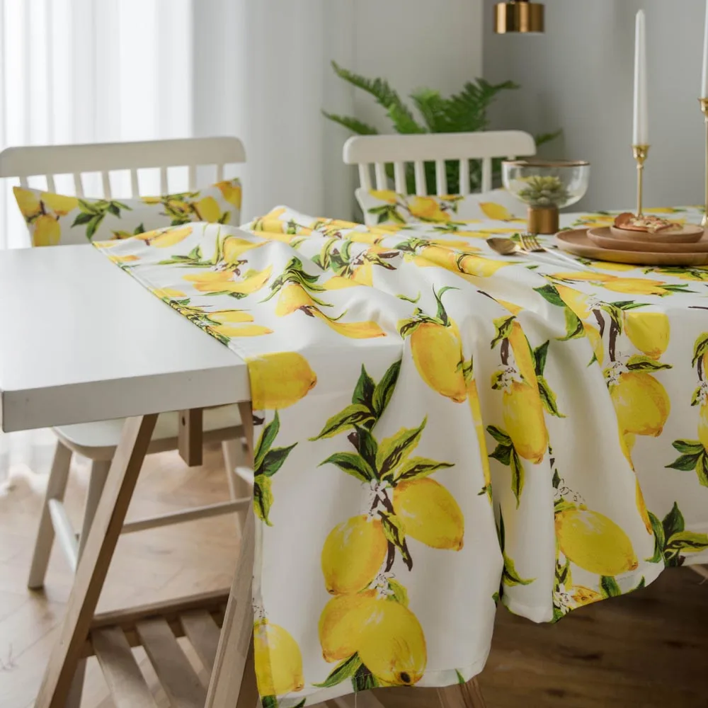 yellow lemon 1 шт. скандинавский желтый/серый геометрический 1,3*1,8 м мульти размер прямоугольник полиэстер хлопок обеденная скатерть водонепроницаемый кафе стол Крышка - Цвет: yellow lemon