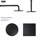 Матовая черная круглая и квадратная насадка для душа с тропическим душем, настенный и потолочный набор, латунный душ для ванной комнаты