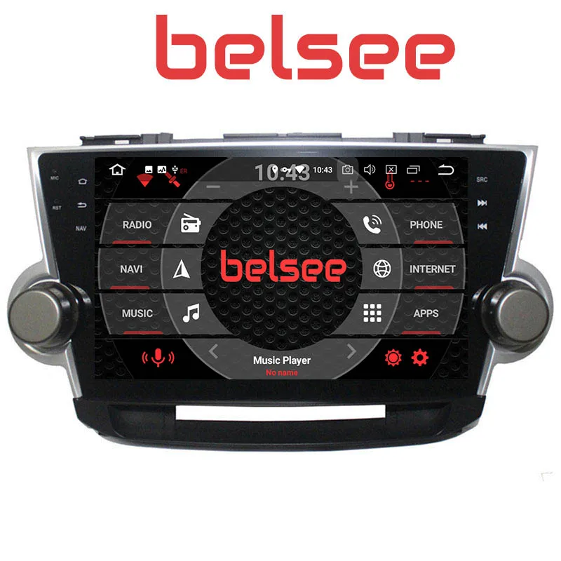 Belsee 10 1 &quotips Экран Android 8 0 4 ГБ для Toyota Highlander 2008 2014 Wi Fi Bluetooth стерео радио