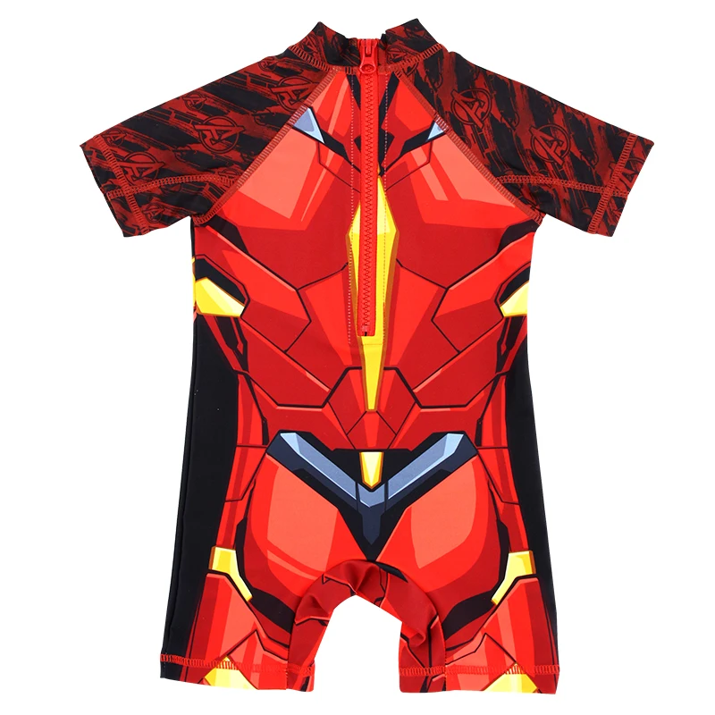 Детский цельный купальный костюм для мальчиков с рисунком Железного человека на
